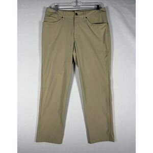 Lululemon ABC 5-Pocket Pants Mens 32x25 Beige Slim Fit Warpsteme LM5AD8S